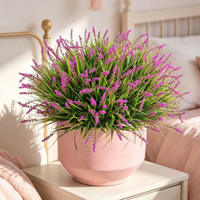 30 paquets de plantes artificielles d'extérieur, de fausses fleurs résistantes aux rayons UV, de faux arbustes de lavande réalistes pour la décoration de jardin de fenêtre de porche