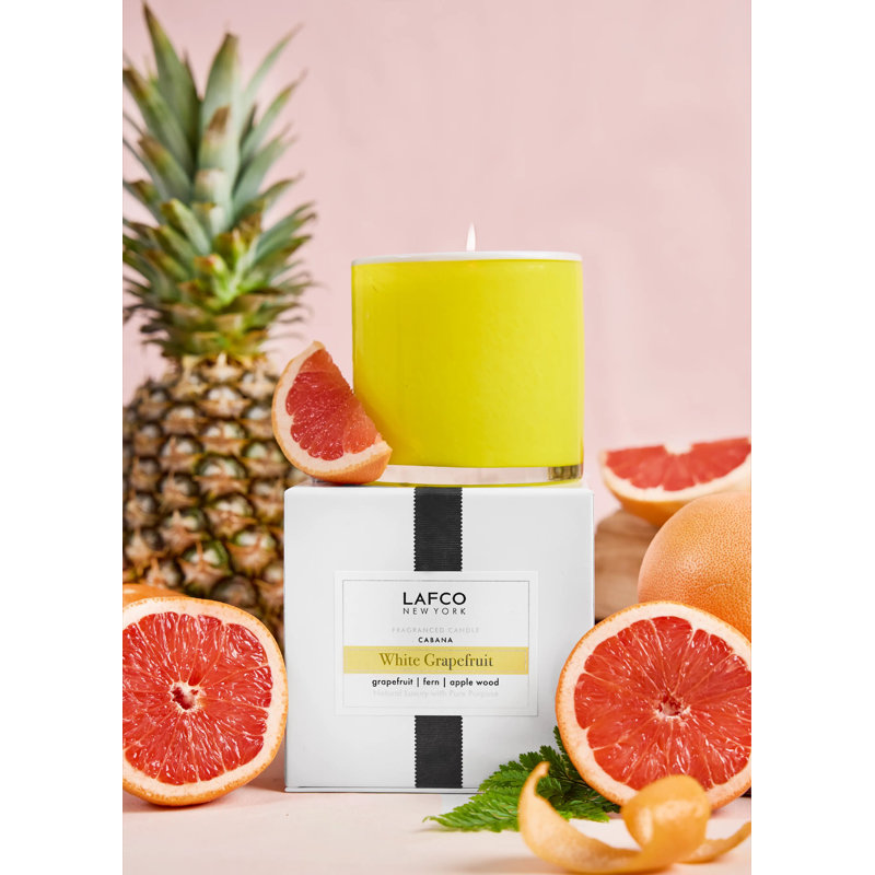 White Grapefruit Scented Jar Candle, 4" H x 4" W x 4" D 