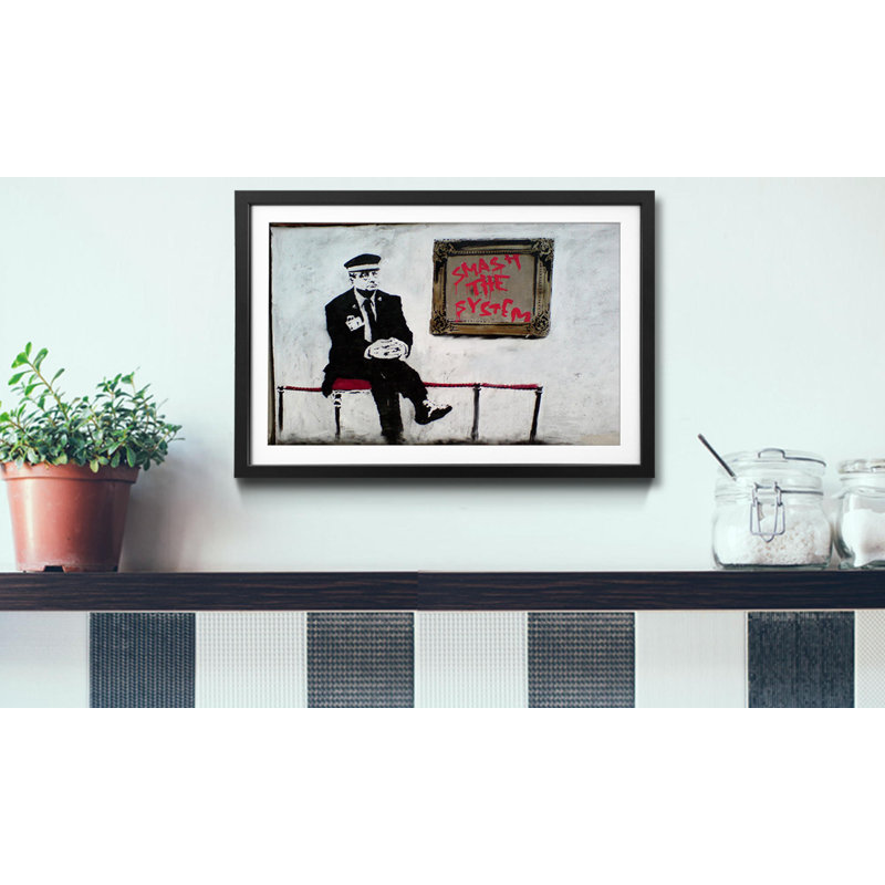 Streetart Museum Smash by Banksy - Single Picture Frame Print, 44cm H x 64cm W x 2.2cm D