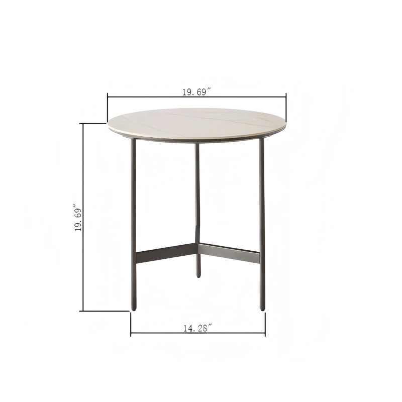 Tables de bout / d'appoint - Petite table d'appoint ronde, tables de chevet étroites grises en métal