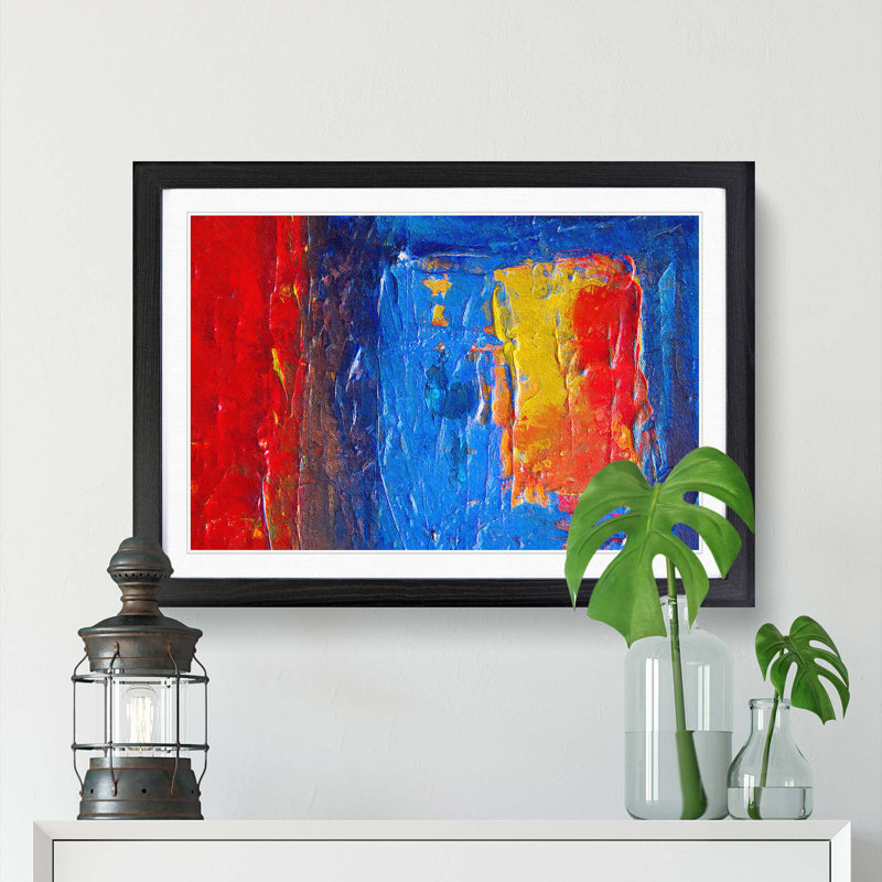Abstract Vol.415 by S.Johnson - Single Picture Frame Painting, 33cm H x 45cm W x 2cm D, Black Framed
