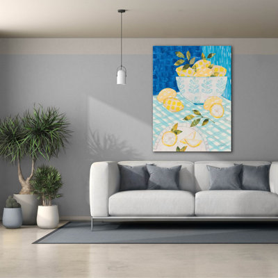 Toile épique Graffiti «Tablescape Lemons» par Courtney Prahl, art mural 40 po x 54 po