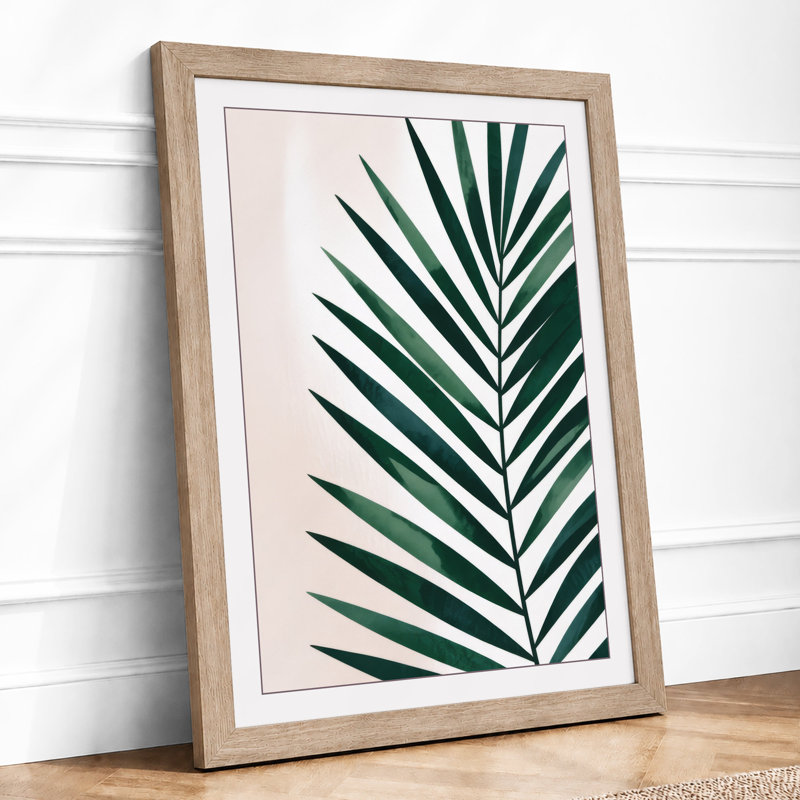 Single Palm Frond Botanical - Print, A2 - 59.4 x 42.0 cm, Oak