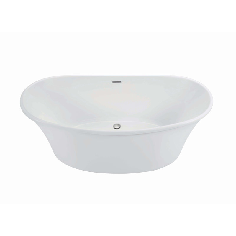 MTI Solutions Freestanding Soaker Tub - Matte, 66.5" L x 42.25"W  x 23.5" H