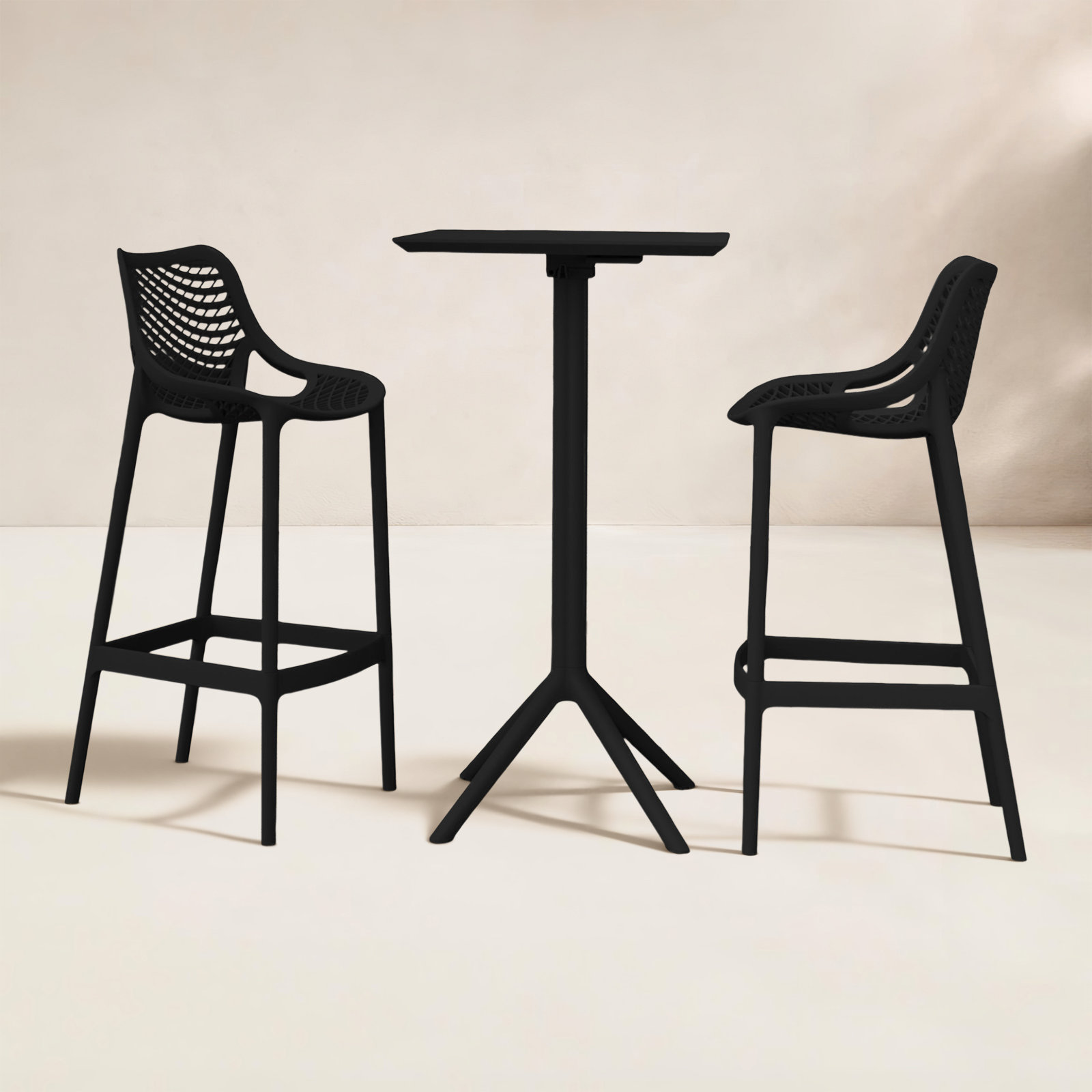 Asherton 24" Patio Dining Set, Black