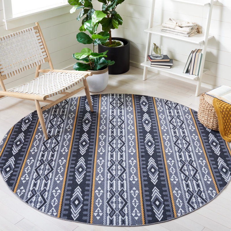 Journey Performance Machine Washable Southwestern Rug, Round 6'7"
