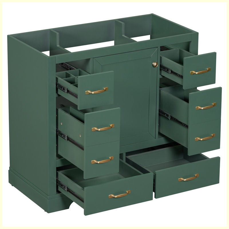 Meuble-lavabo moderne avec tiroir multifonctionnel, Vert