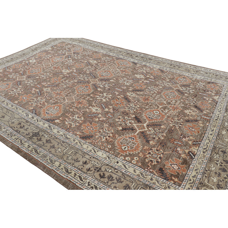 Rug & Kilim’S Oushak Style Rug In Beige-Brown With Floral Patterns