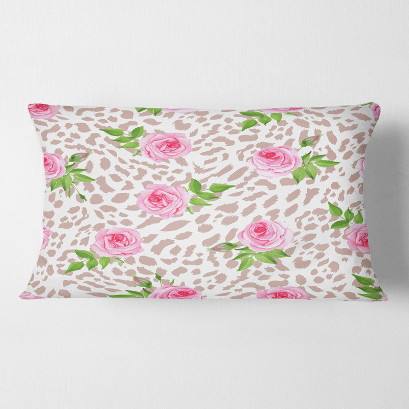 Coussin Leopard Fur Safari IV - Mid-Century, 12 po x 20 po, Rectangulaire