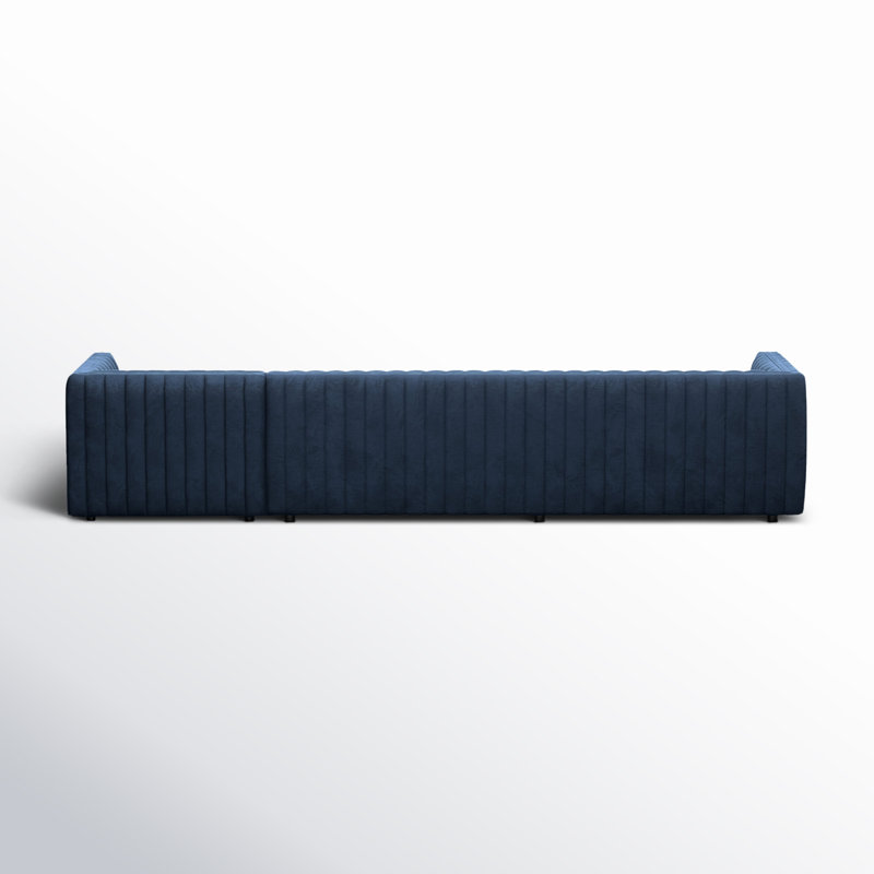 Augustine Chaise Sectional, Right Hand Facing, Orly Natural Velvet, 26" H X 105" W X 64" D
