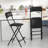 Upholstered Padded Folding Bar Stools with Footrest-1837202115