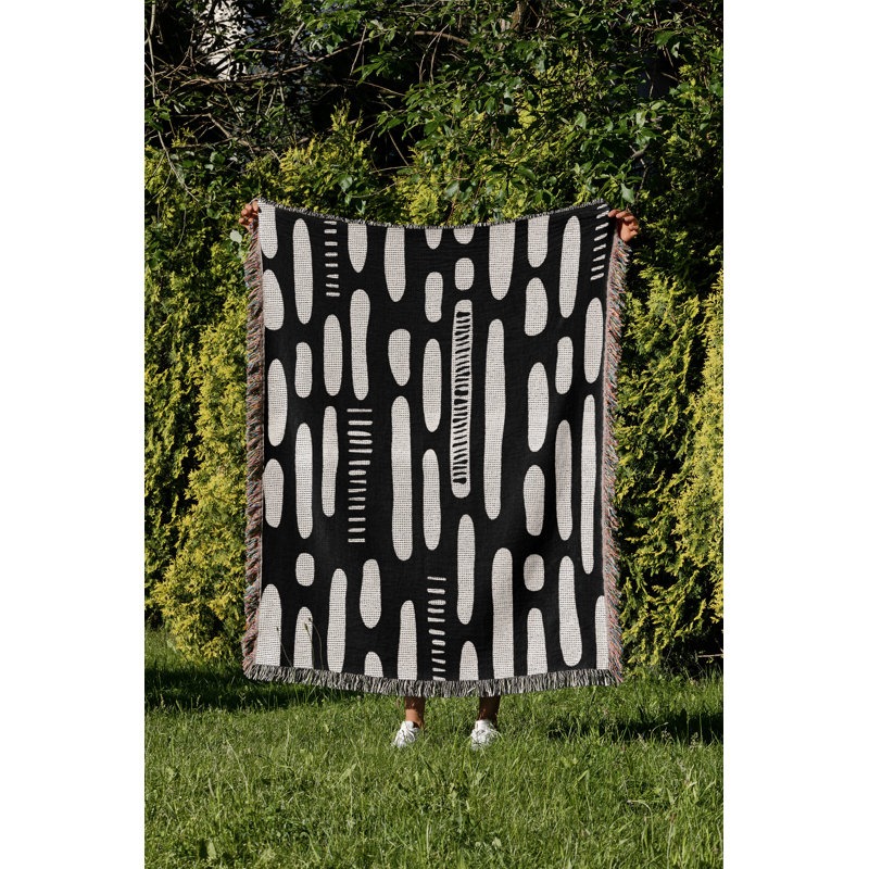 Jeté en coton Deka, 50 x 70, Black
