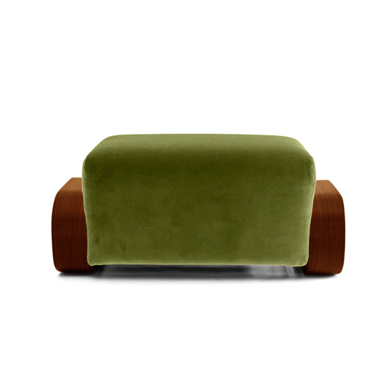 Cayenne Ottoman, Avocado Velvet
