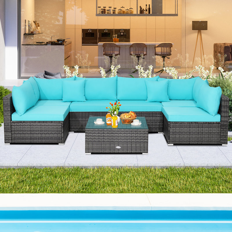 6 - Person Patio Conversation Set with Cushions