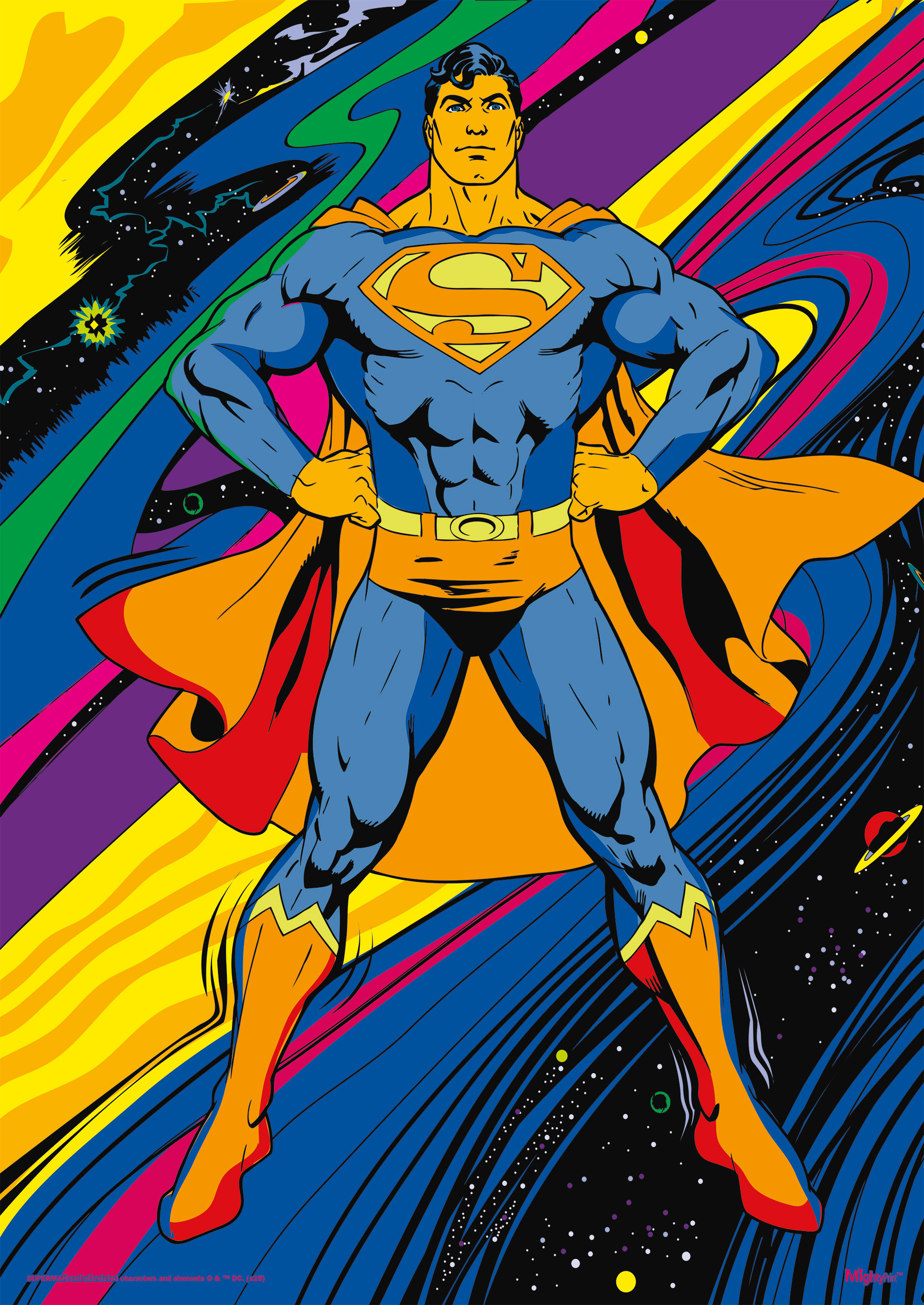 MightyPrint Superman (Blacklight Comica) Mightyprint Wall Art | Wayfair