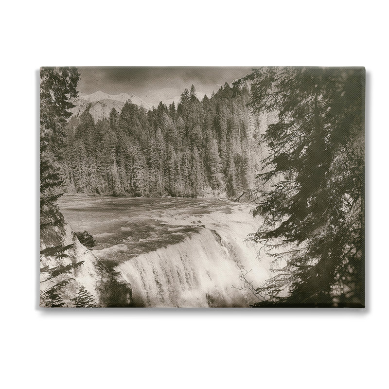 «Woodland Waterfall», art mural sur bois par Nathan Larson, Toile tendue, H 36 po x l 48 po x P 1,5 po