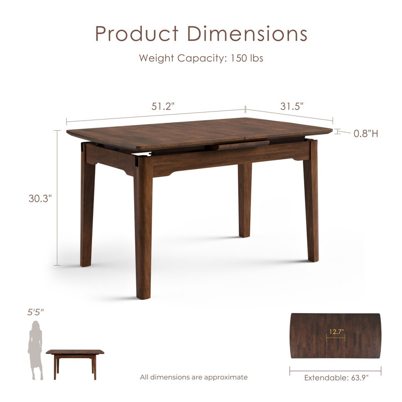 Rozella 5-Piece Solid Wood Dining Table Set