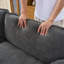 Canapé modulaire à assise profonde avec repose-pieds, siège modulaire en chenille confortable et rembourré en forme de L pour salon, appartement, bureau, bricolage-791731874