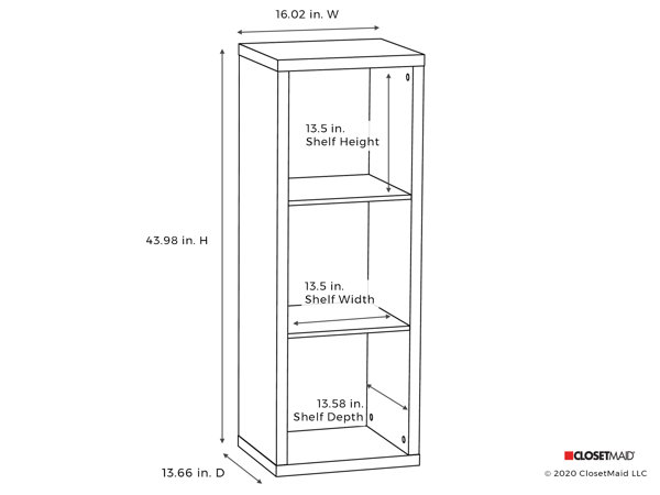 ClosetMaid 30-in H x 15.87-in W x 13.5-in D Black Wood Laminate 2 Cube  Organizer in the Cube Storage Organizers department at