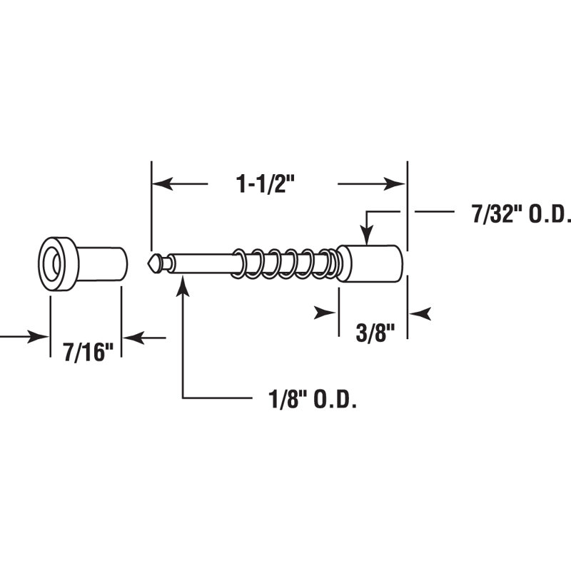 Loquet de fenêtre pour fenêtre en nylon Prime-Line pour cadre de 3/8 à 7/16 po