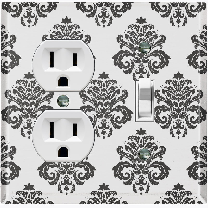 Patterned 2 - Gang Standard Combination Wall Plate, Gray
