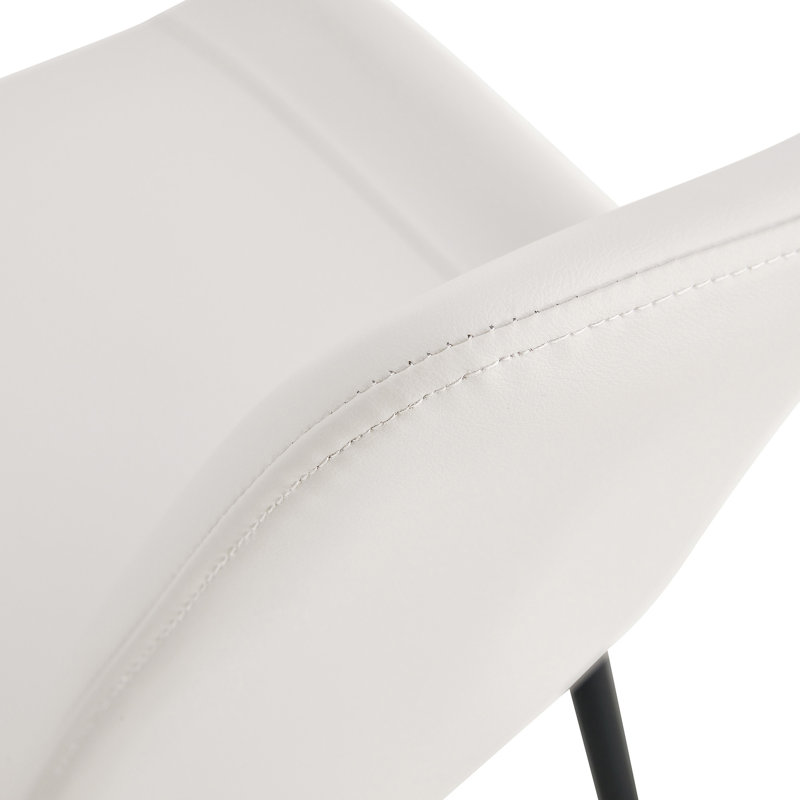 18'' H Upholstered Metal Side Chair, Beige, 6