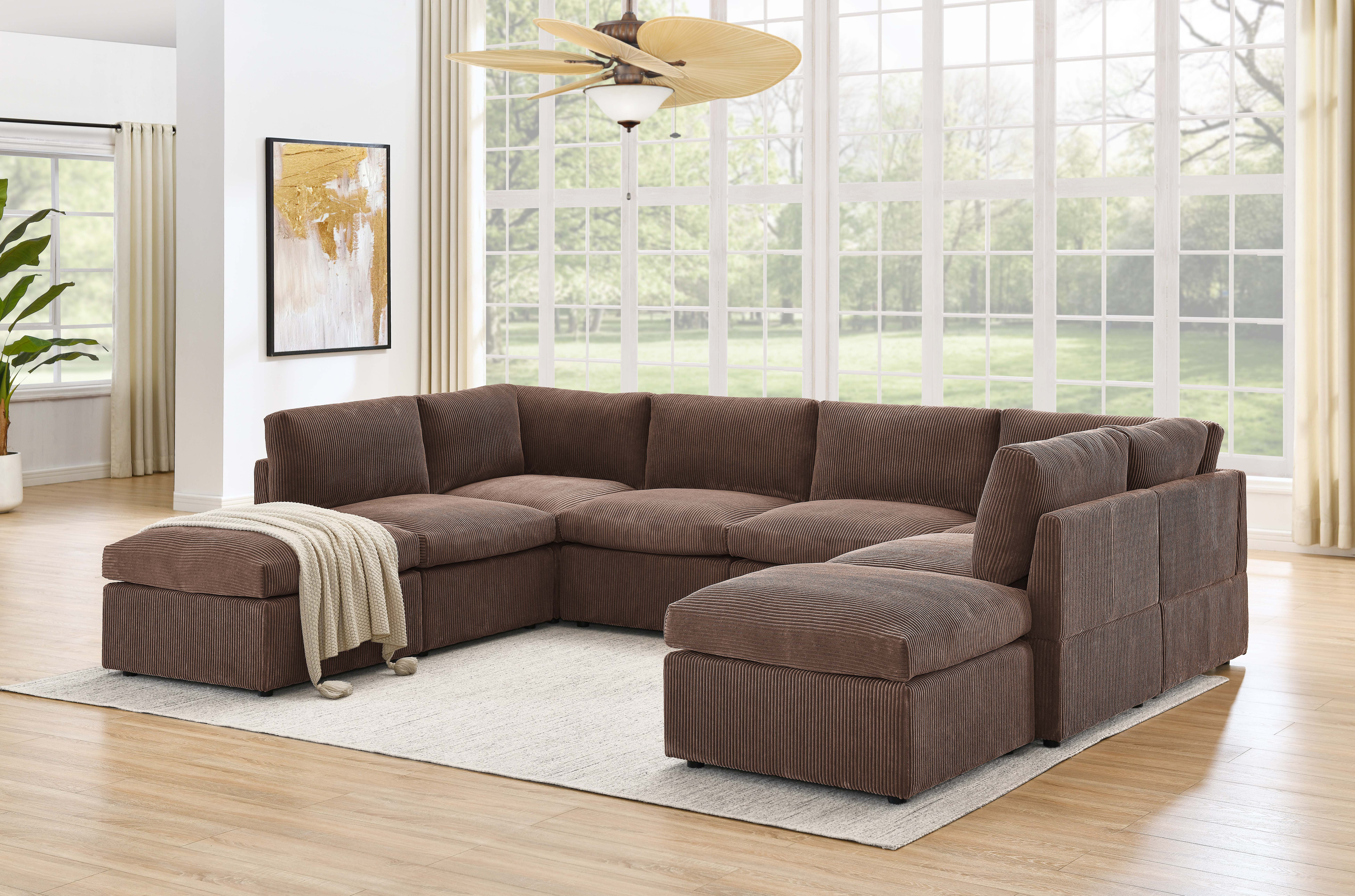 Wade Logan® Arvill 8 - Piece Corduroy Sectional & Reviews