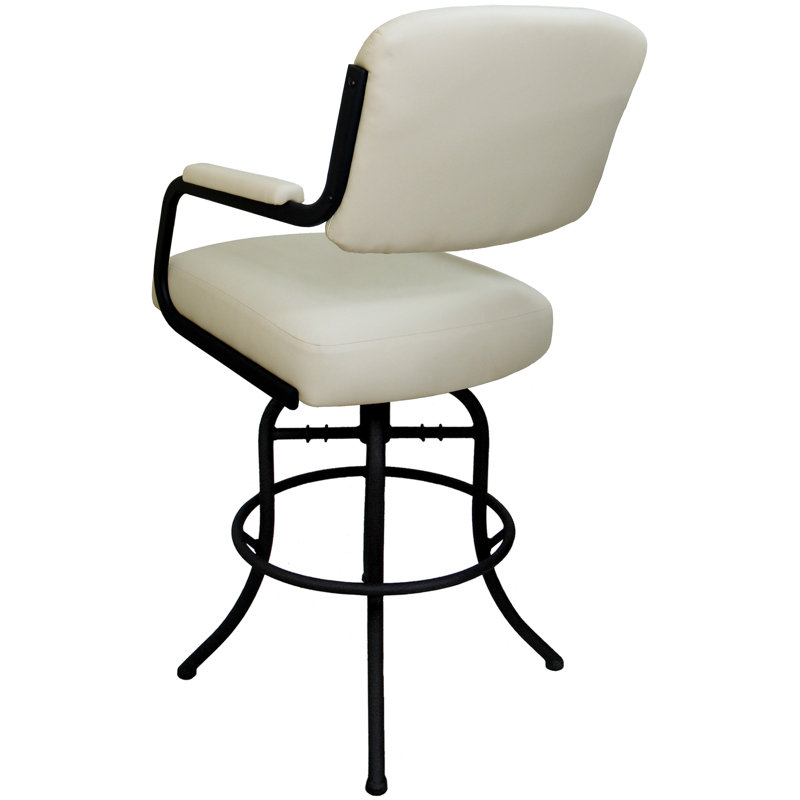 Tabouret de bar pivotant 30 po Jomiah, Noir, Beige