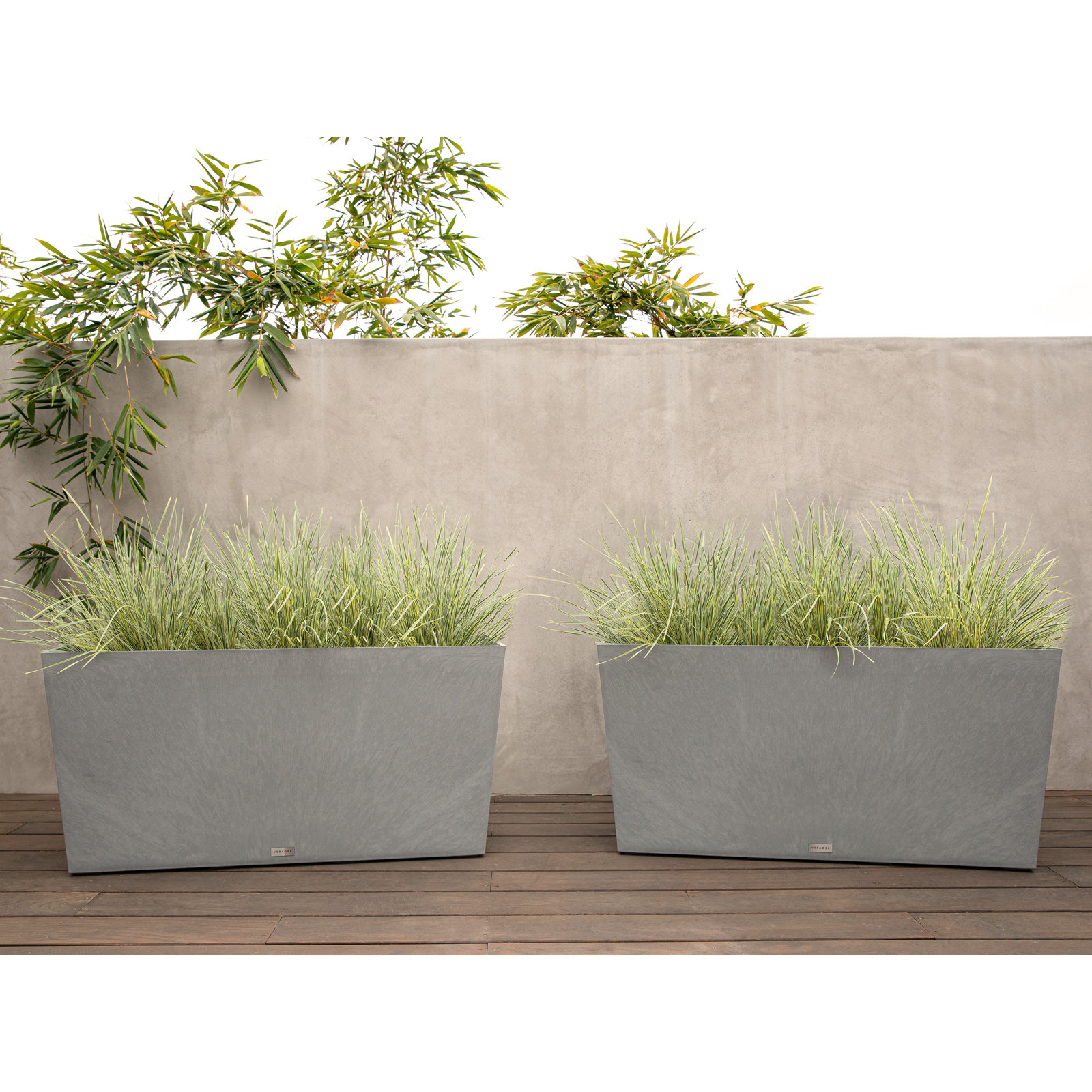 Pure Series Midori Planter, Charcoal Gray, 19.75" H x 39.5" W x 12.5" D, 2