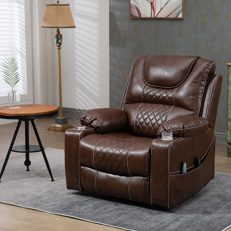 Fauteuil inclinable de 26 po de large avec grand fauteuil chauffant et porte-gobelet Big Man