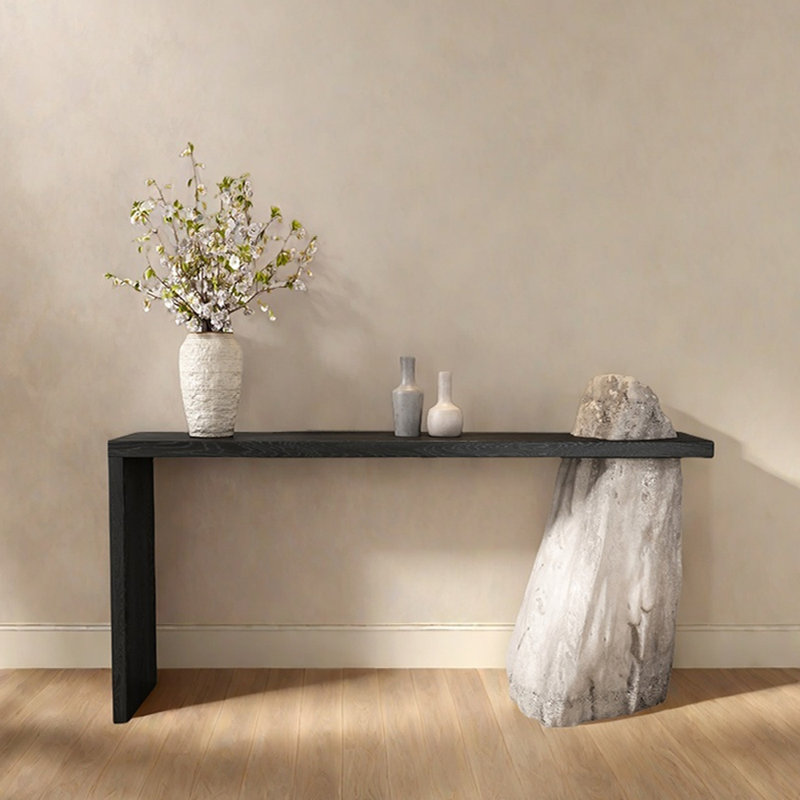 Chinese Style Solid Wood Console Table, 31.5" H x 47.2" W x 13.8" D