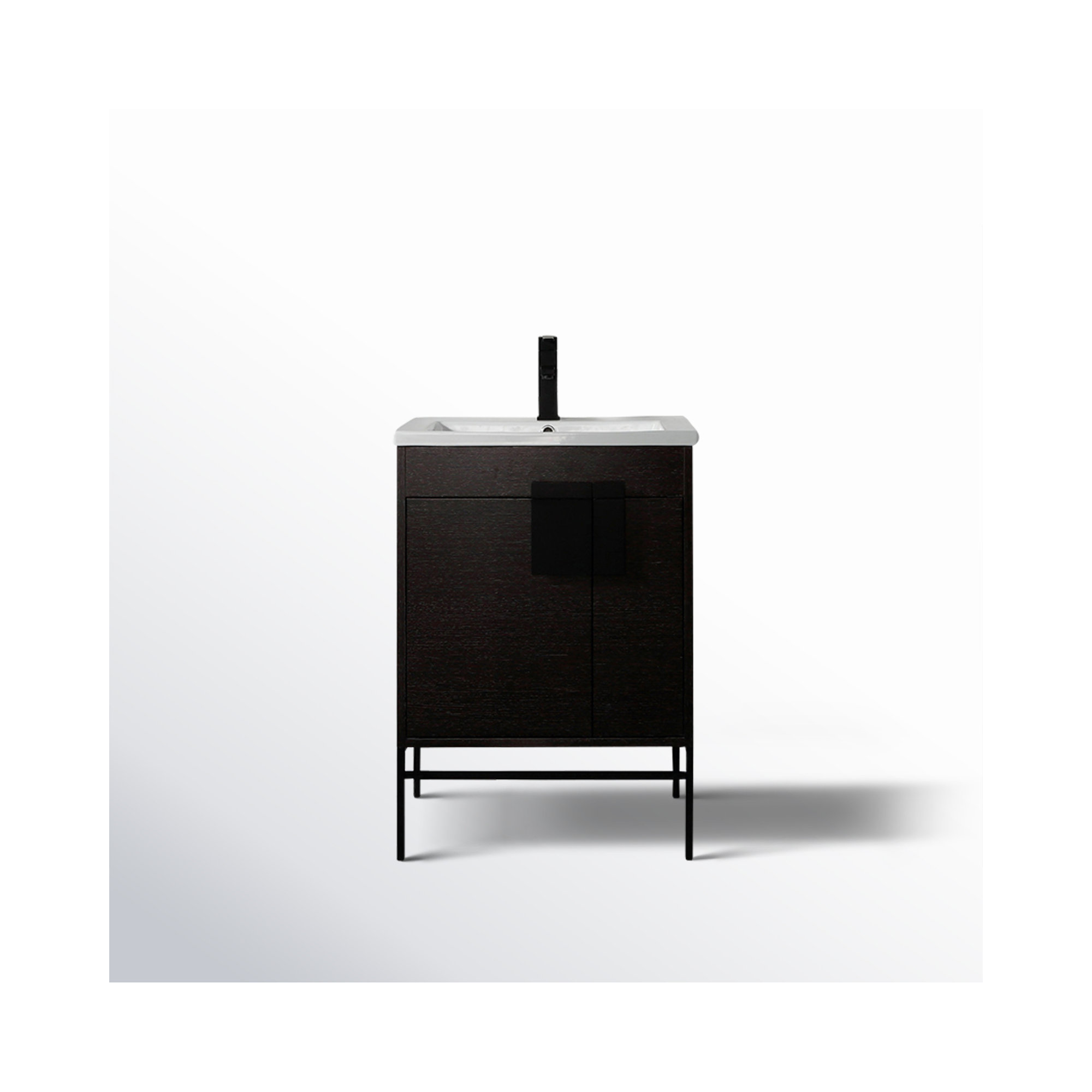 Maisie 24'' Single Bathroom Vanity, Black, Black Matte