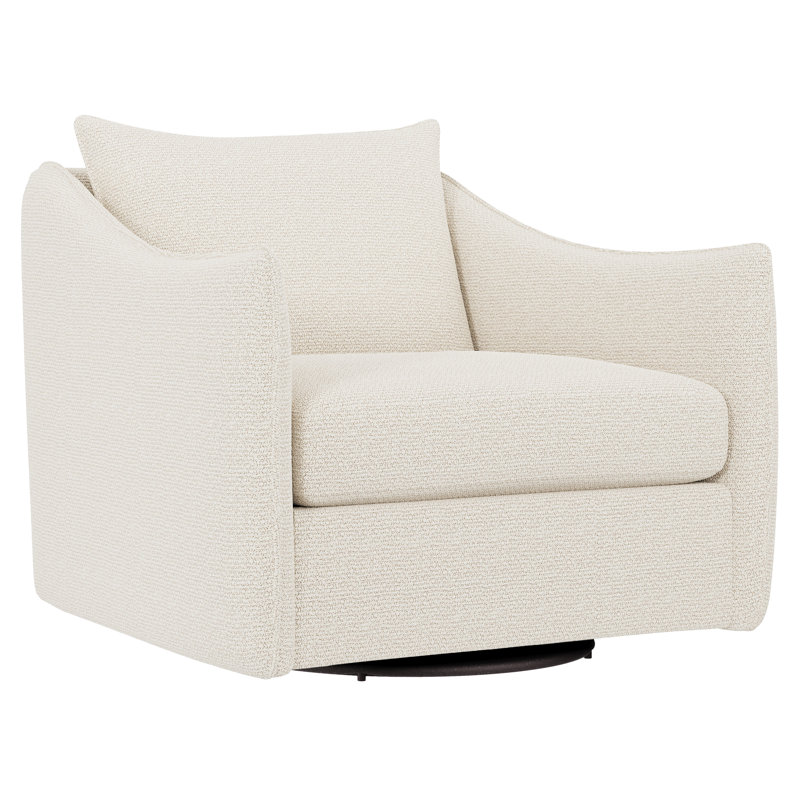Joli Upholstered Swivel Armchair, Cream Chenille 1345-002