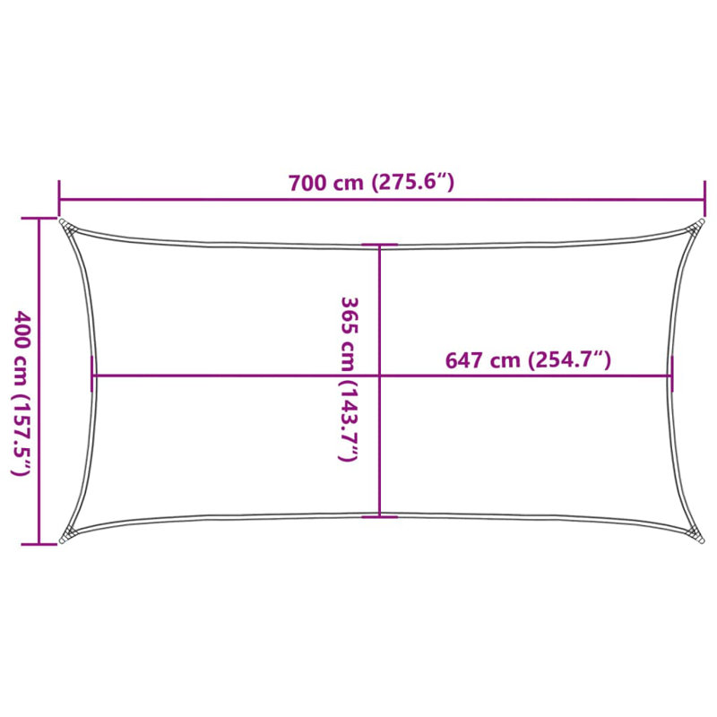 Carlose Fields Sun 100% Polyester Oxford 7m x 4m Rectangle Shade Sail, 4m x 7m, Sand