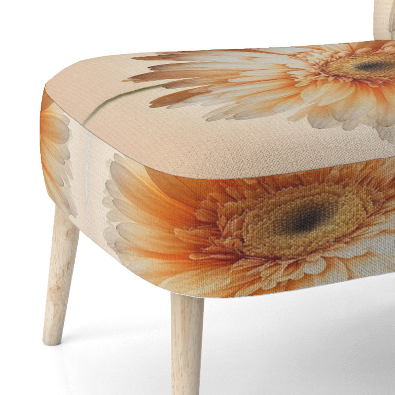 Orange Gerbera Flower V - Chaise d'appoint rembourrée à motif floral, chaise d'appoint orange
