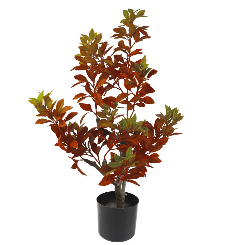 Anlin 80cm Faux Ficus Tree in Pot, Yellow