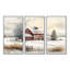 Calm Red Barn In Winter IV - 3 pièces sur toile-600929701-541154447