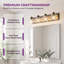 Applique murale de style ferme, 32 po, 4 lumières, gris pâle, verre bullé, aspect bois-1974915081