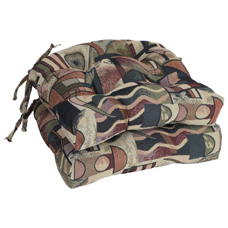 Coussin de chaise tapissier 16 pouces à dossier arrondi et touffeté (ensemble de 2)