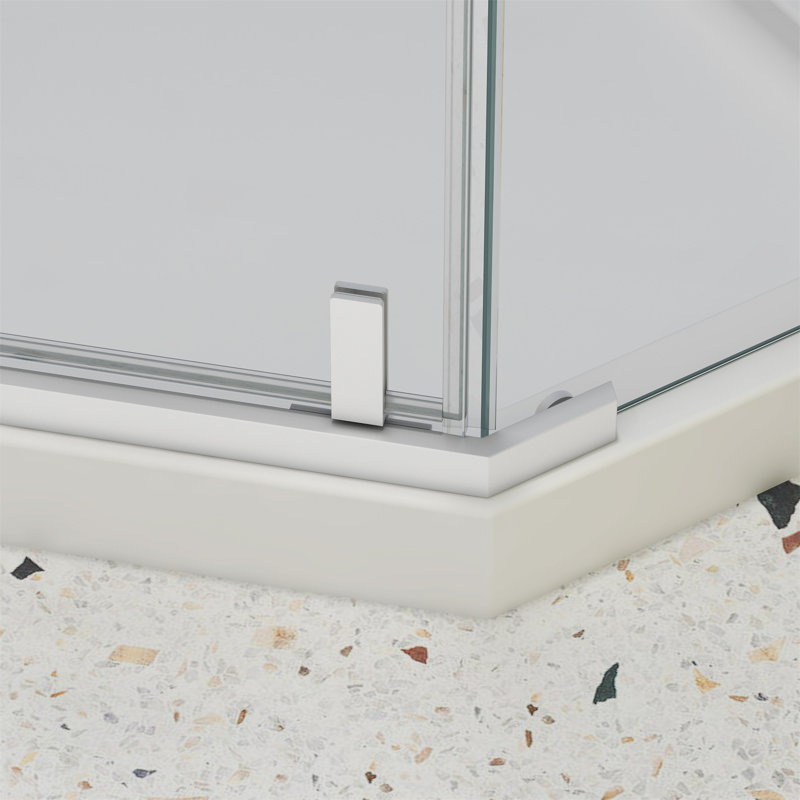 Porte de douche pivotante, Blanc mat