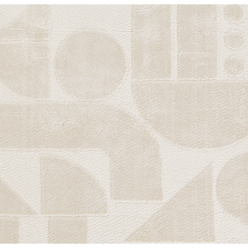 Tapis ivoire en polyester à motif géométrique Novograzt par Momeni Taylor 5 pi 3 po x 7 pi 6 po, Rectangle 7 pi 10 po x 10 pi