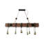Lustre rustique rétro en fer et bois