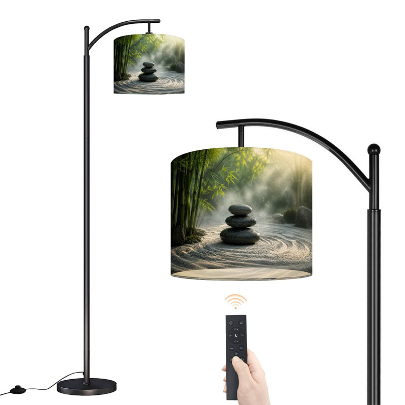Lampe sur pied à arc avec abat-jour ajustable Lampe sur pied Zen Garden