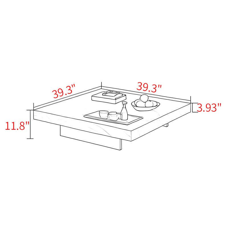 Table basse minimaliste de style italien, Gris