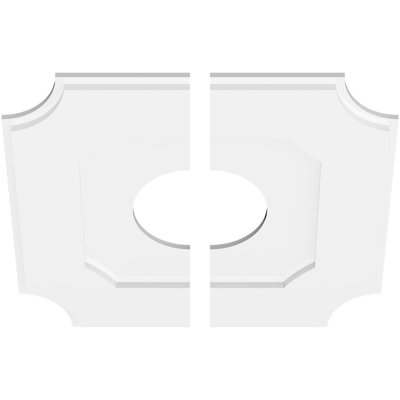 Médaillon de plafond contemporain en PVC de qualité architecturale, deux pièces 22 po x P 7 po x P 13 po x P 1 po