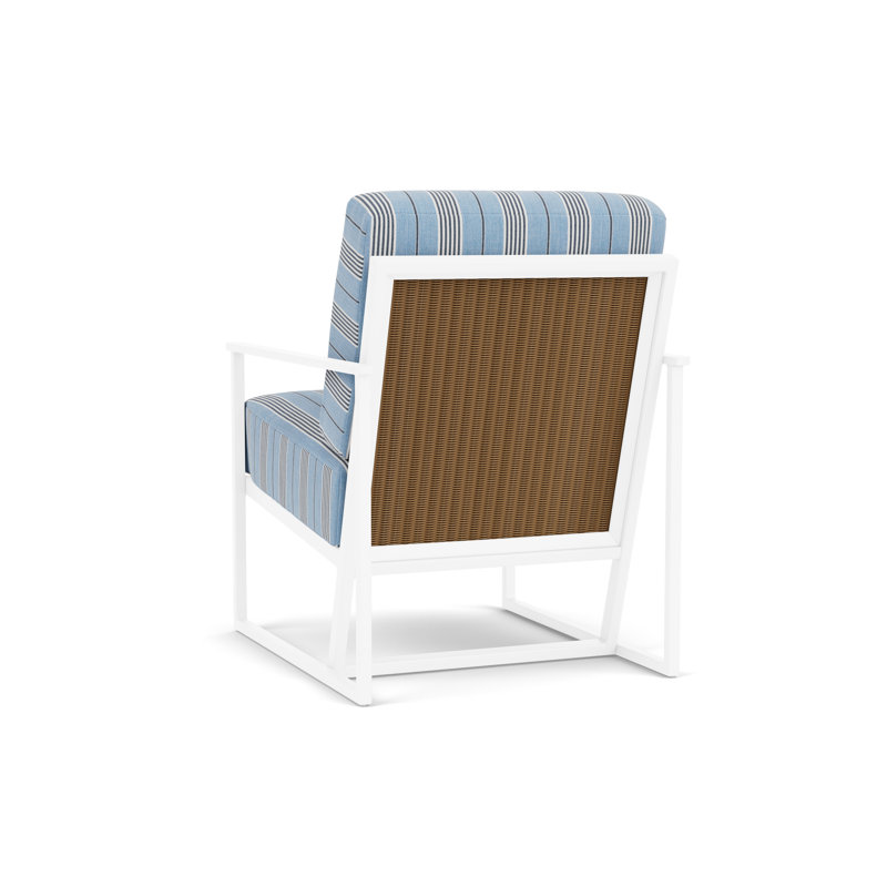 Summit Outdoor Lounge Chair, White, Hickory, Hansen Sky
