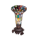 7.5"High Stained Glass Pond Lily Victorian Mini Lamp