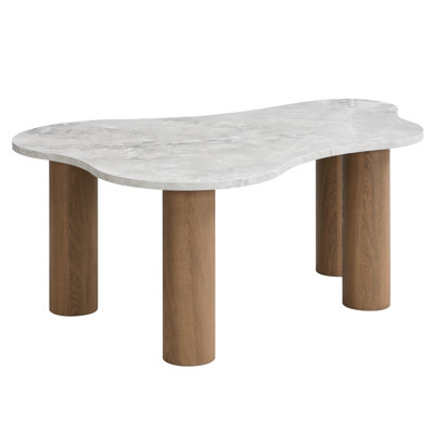 Table basse moderne large de 39,40 po avec finition cylindrique et base cylindrique Varro
