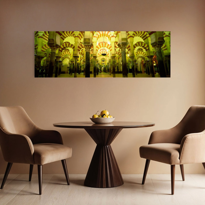 Interiors Of A Cathedral La Mezquita Cathedral Cordoba Cordoba Province Spain by Hendrik Holler - Wrapped Canvas Panoramic Print