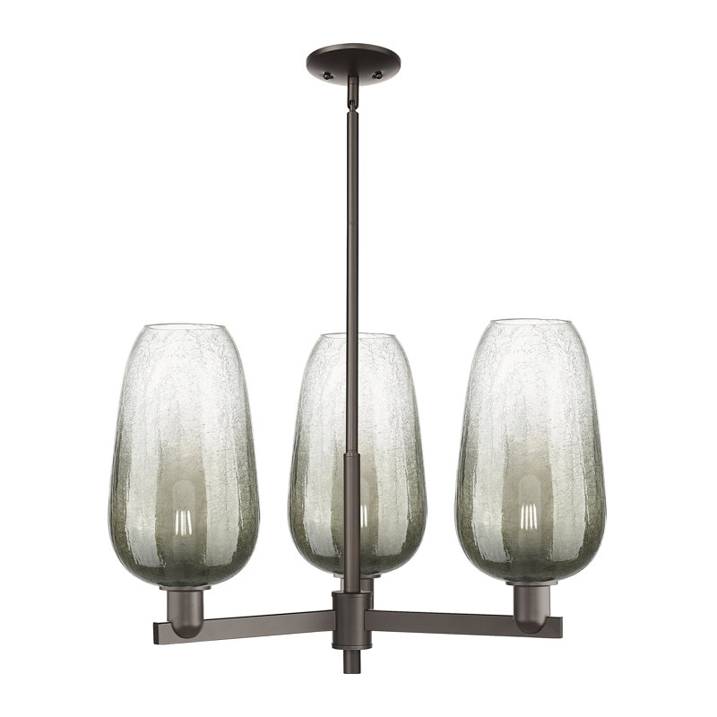 Lustre suspendu 3 lumières Godalming, Ardoise, Nickel poli